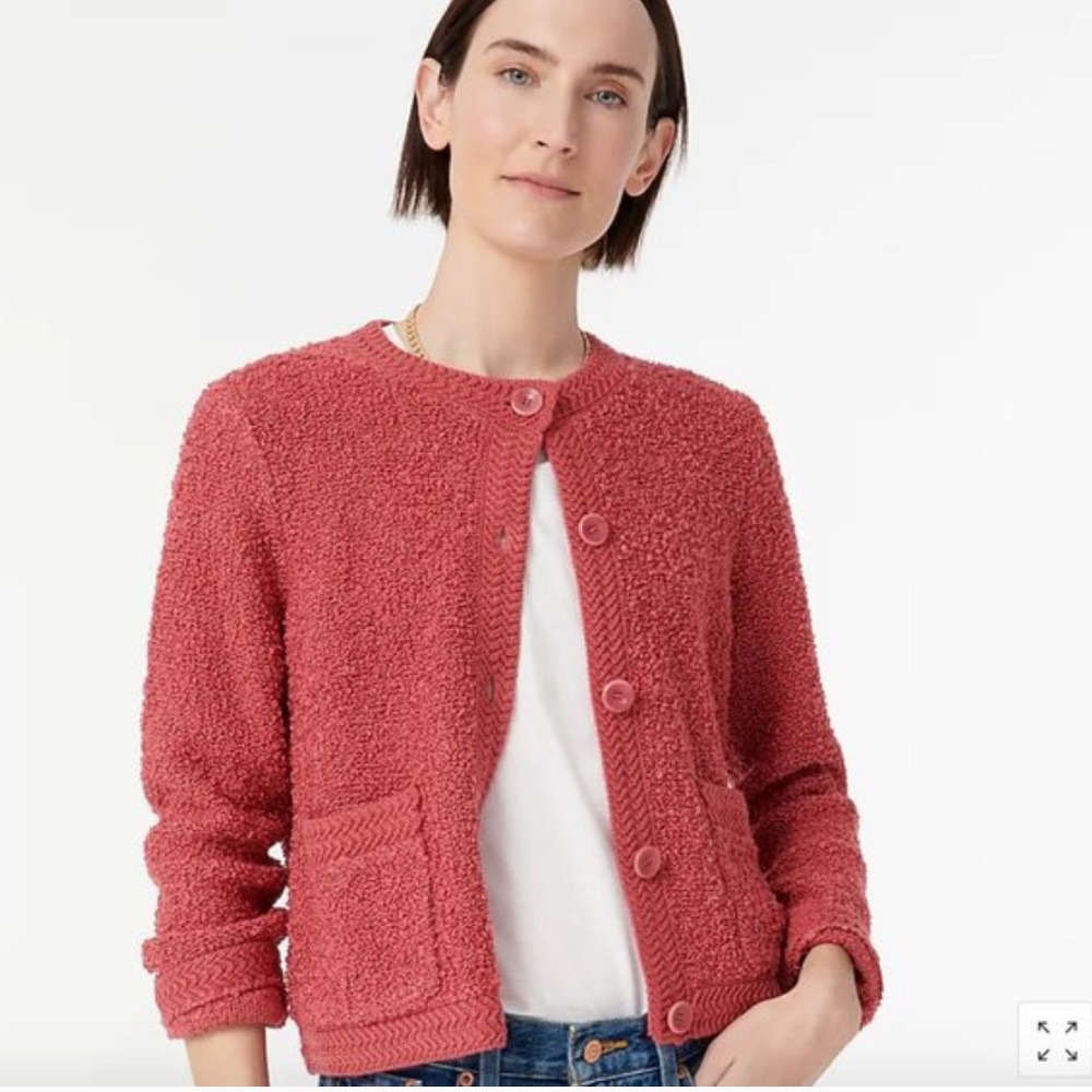 J. Crew Pink Textured Cardigan